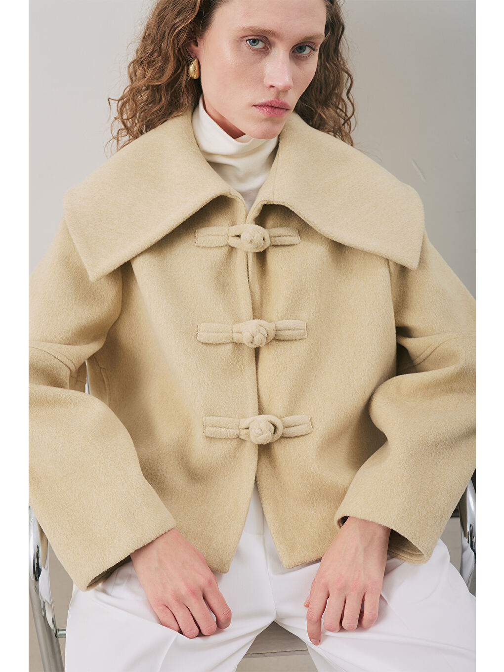 Yeşil Isabel Kısa Kaşe Ceket Adaçayı-1