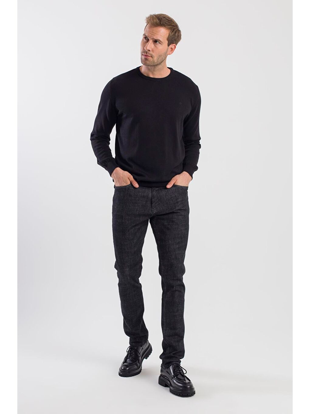 Siyah Slimfit Pamuklu Yıkamalı  Jean Pantolon-1