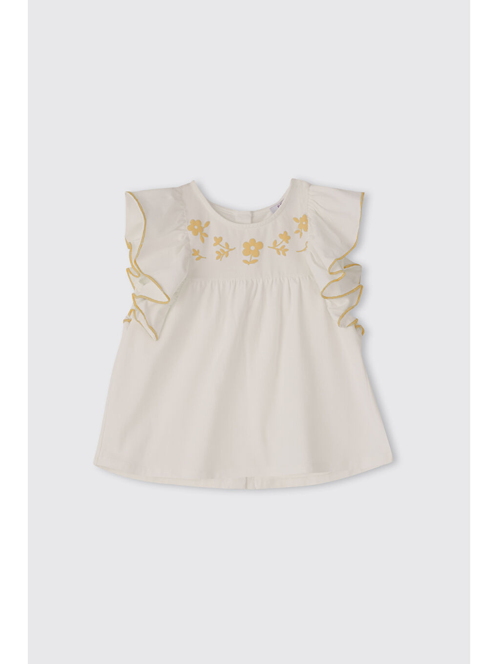 Kız Çocuk Baskı Detaylı Ekru Tişört