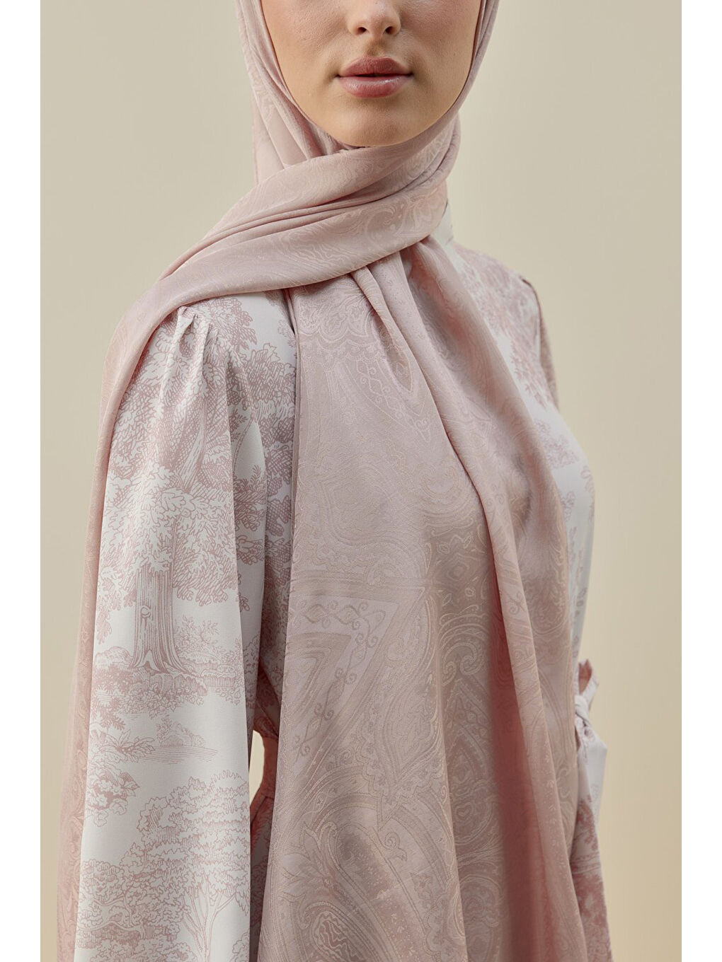 Pembe İconic kadın Şal 2605 Pudra-1