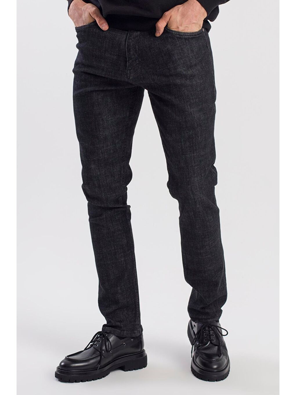 Siyah Slimfit Pamuklu Yıkamalı  Jean Pantolon-2