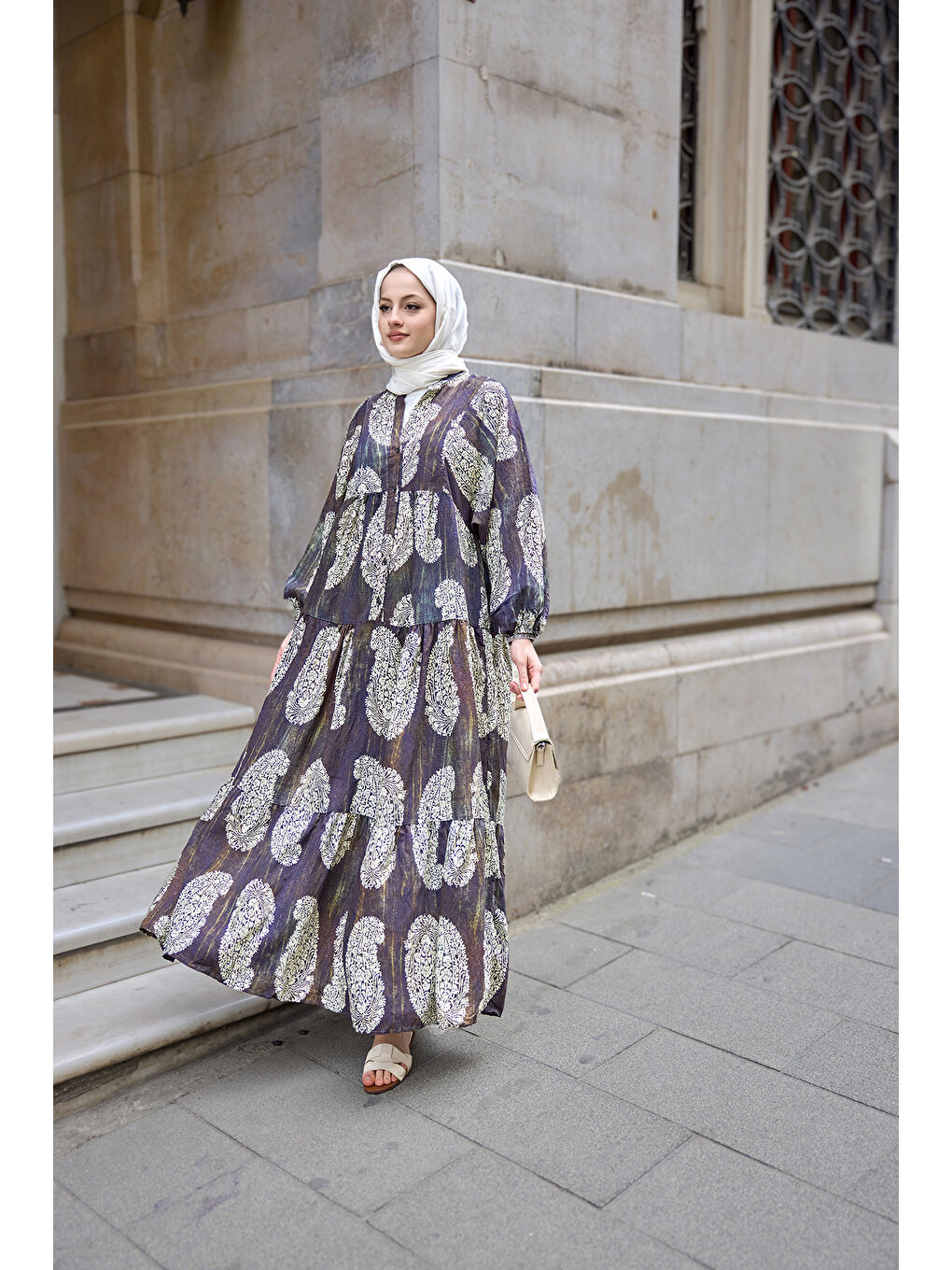 Kadın Bohem Desenli Elbise Siyah