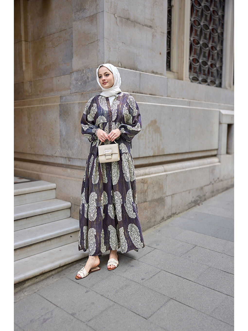 Kadın Bohem Desenli Elbise Siyah-1