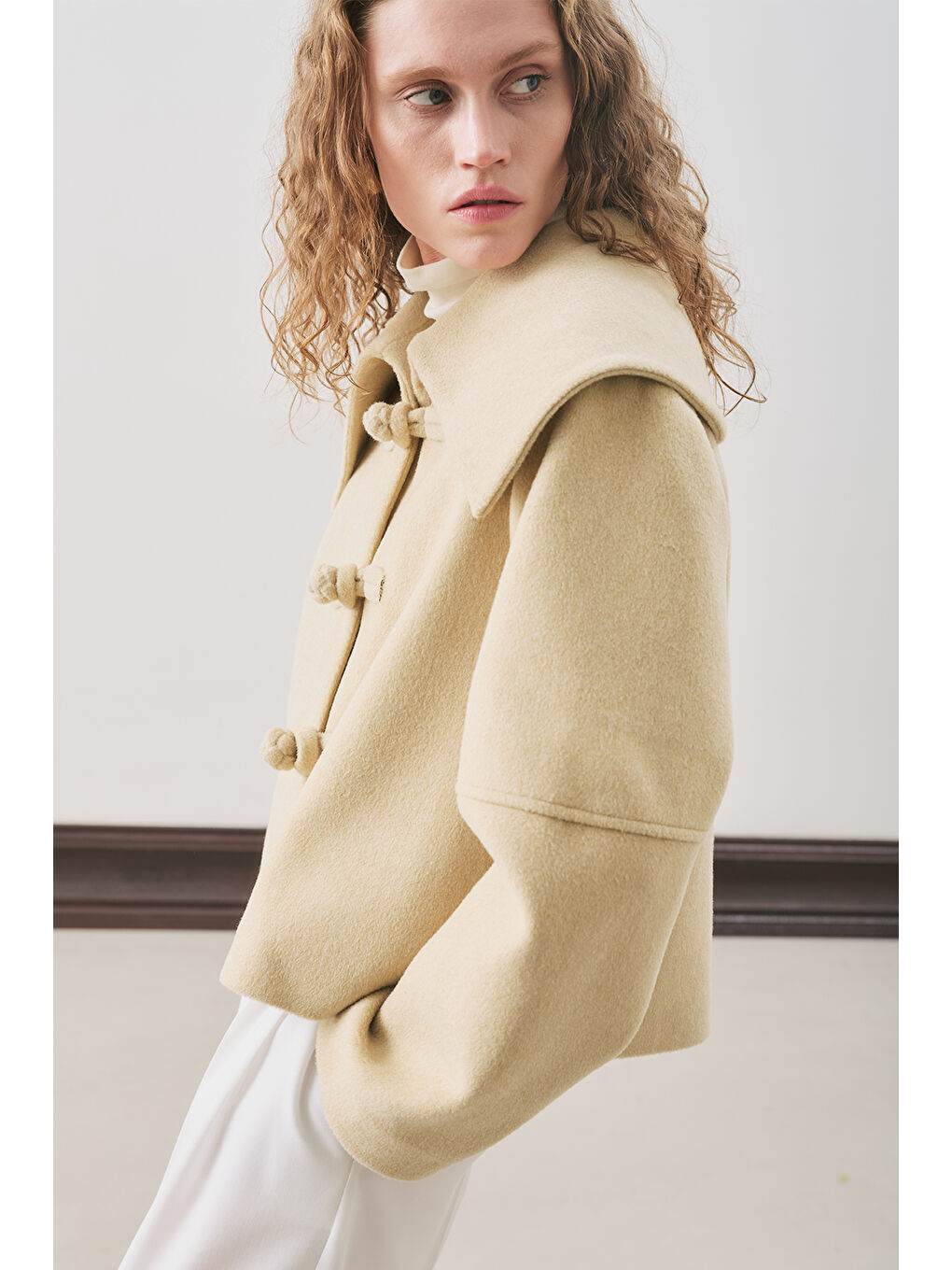 Yeşil Isabel Kısa Kaşe Ceket Adaçayı-3