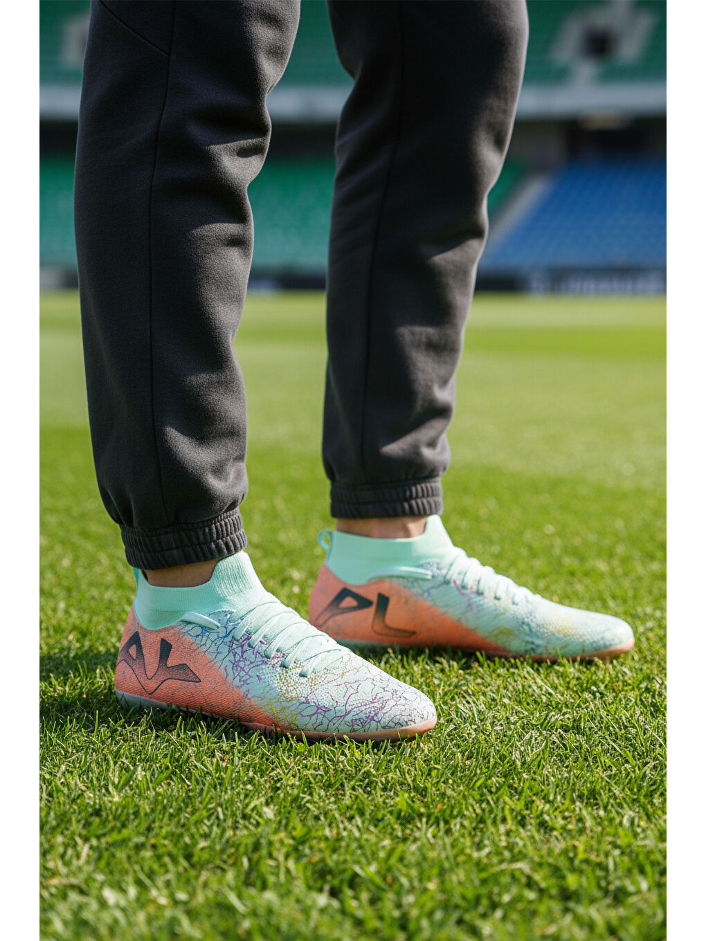 Turkuaz Mint Çoraplı Bağcıklı Erkek Krampon MK-252-153 M-3