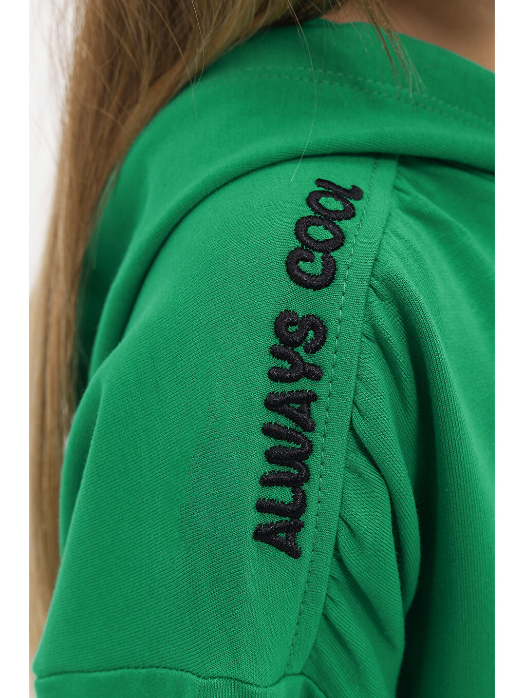 Yeşil Kız Çocuk Nakışlı Sweatshirt-2