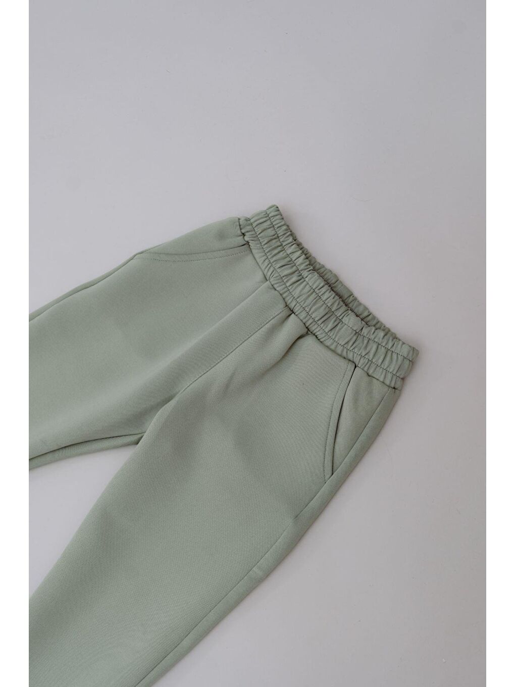 Kız Çocuk Düz Paça Eşofman Altı 870 Fıstık Yeşil-2