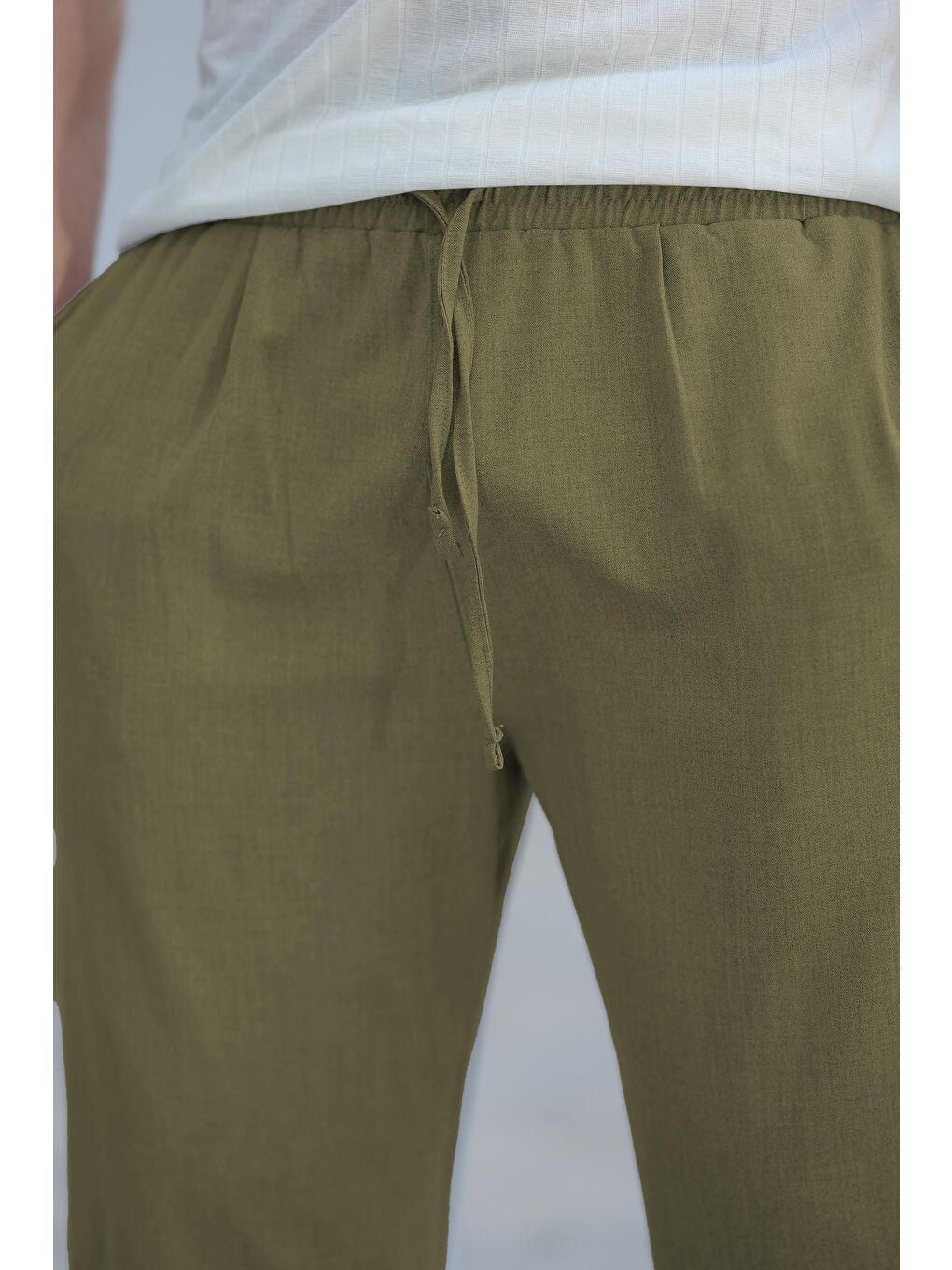 Haki Beli Ayarlanabilir Rahat Kesim Erkek Pantolon E6564-2