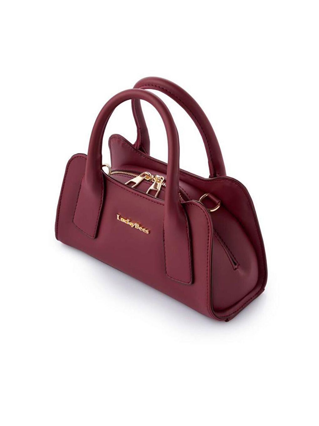 Bordo Lana El ve Omuz Çantası-5