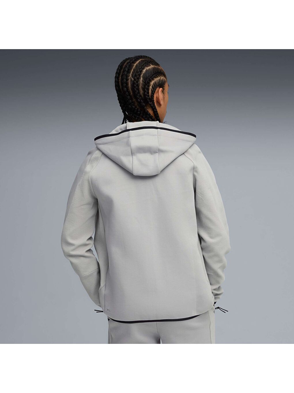 Gri EVOSTRIPE Erkek Kapüşonlu SWEATSHIRT-2