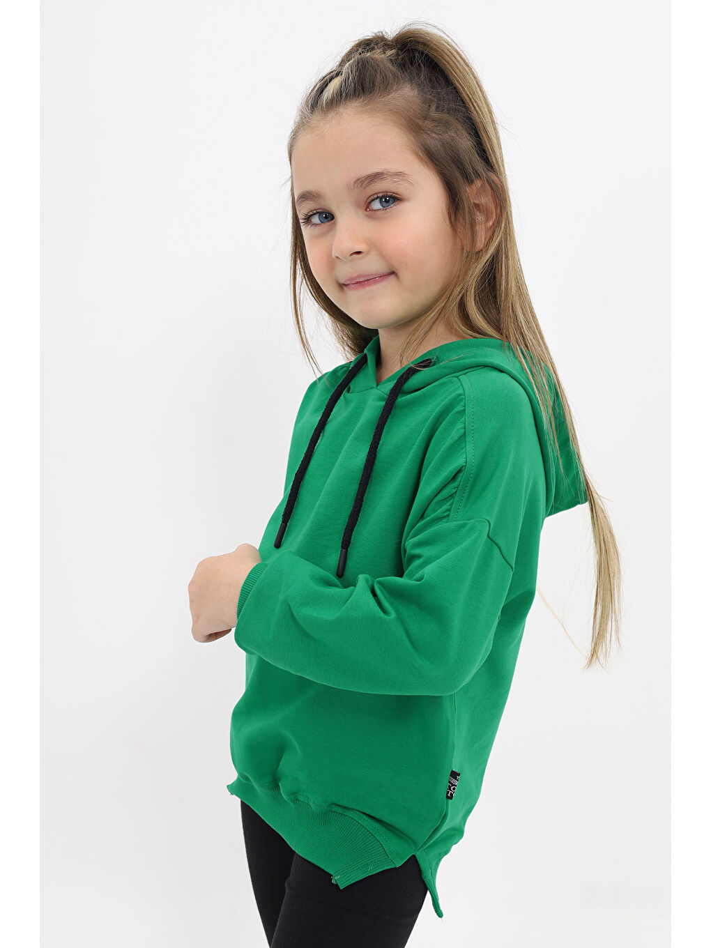 Yeşil Kız Çocuk Nakışlı Sweatshirt-3