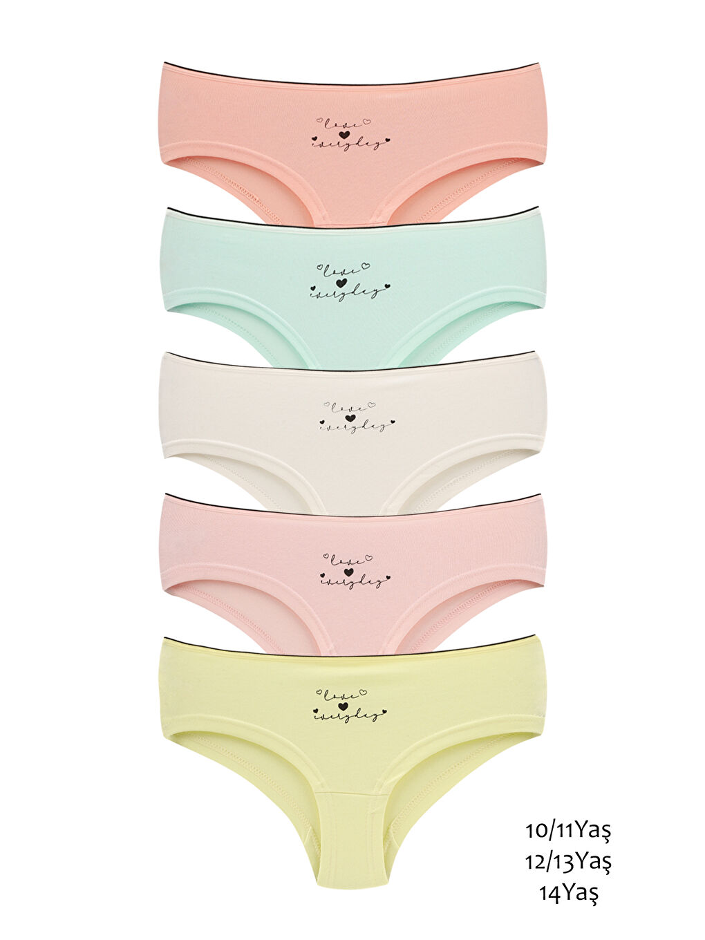 Karışık Kız Çocuk Pamuklu Hipster Külot 5'li Paket
