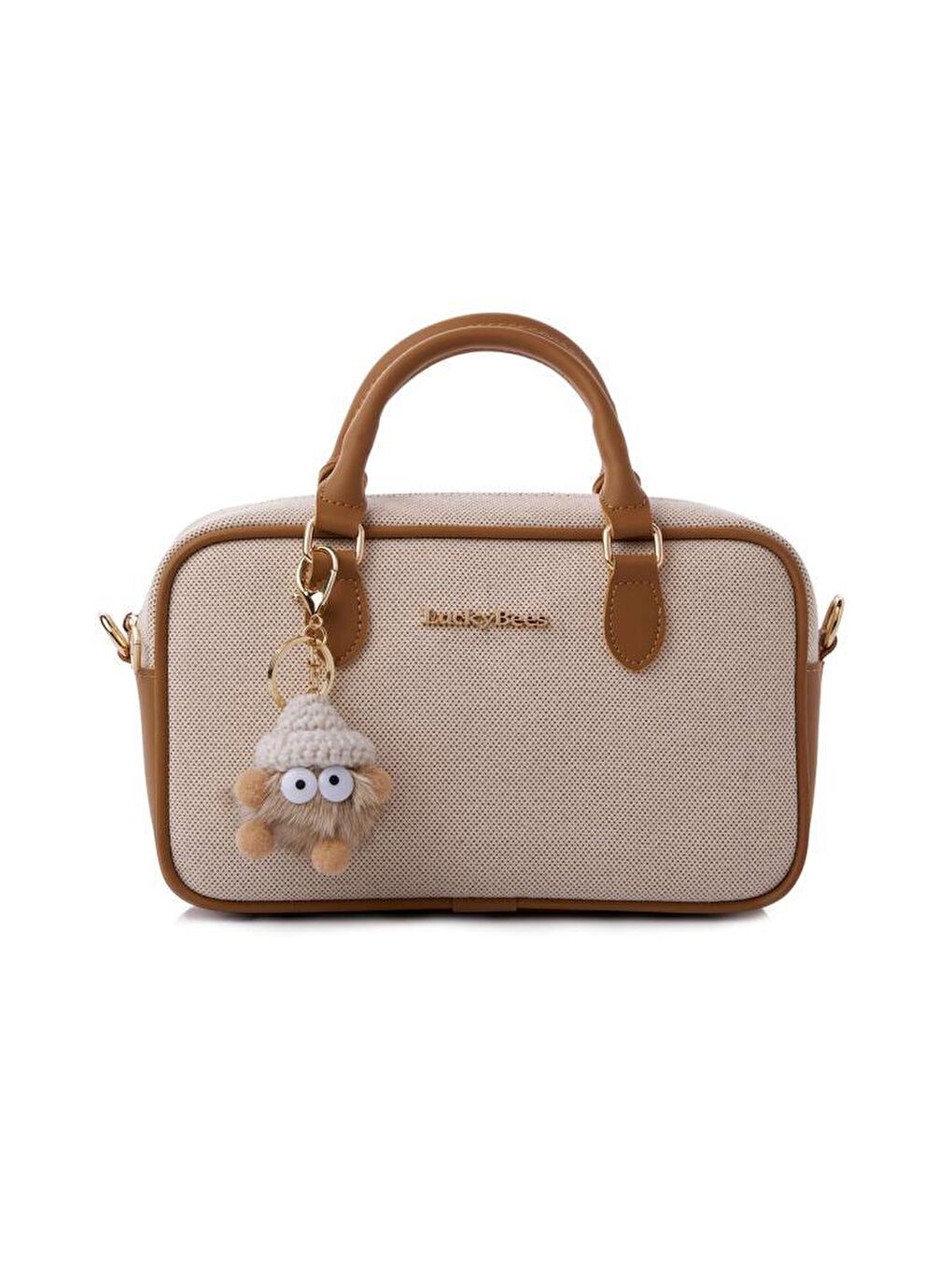 Kahverengi Rosa Kanvas El ve Omuz Çantası