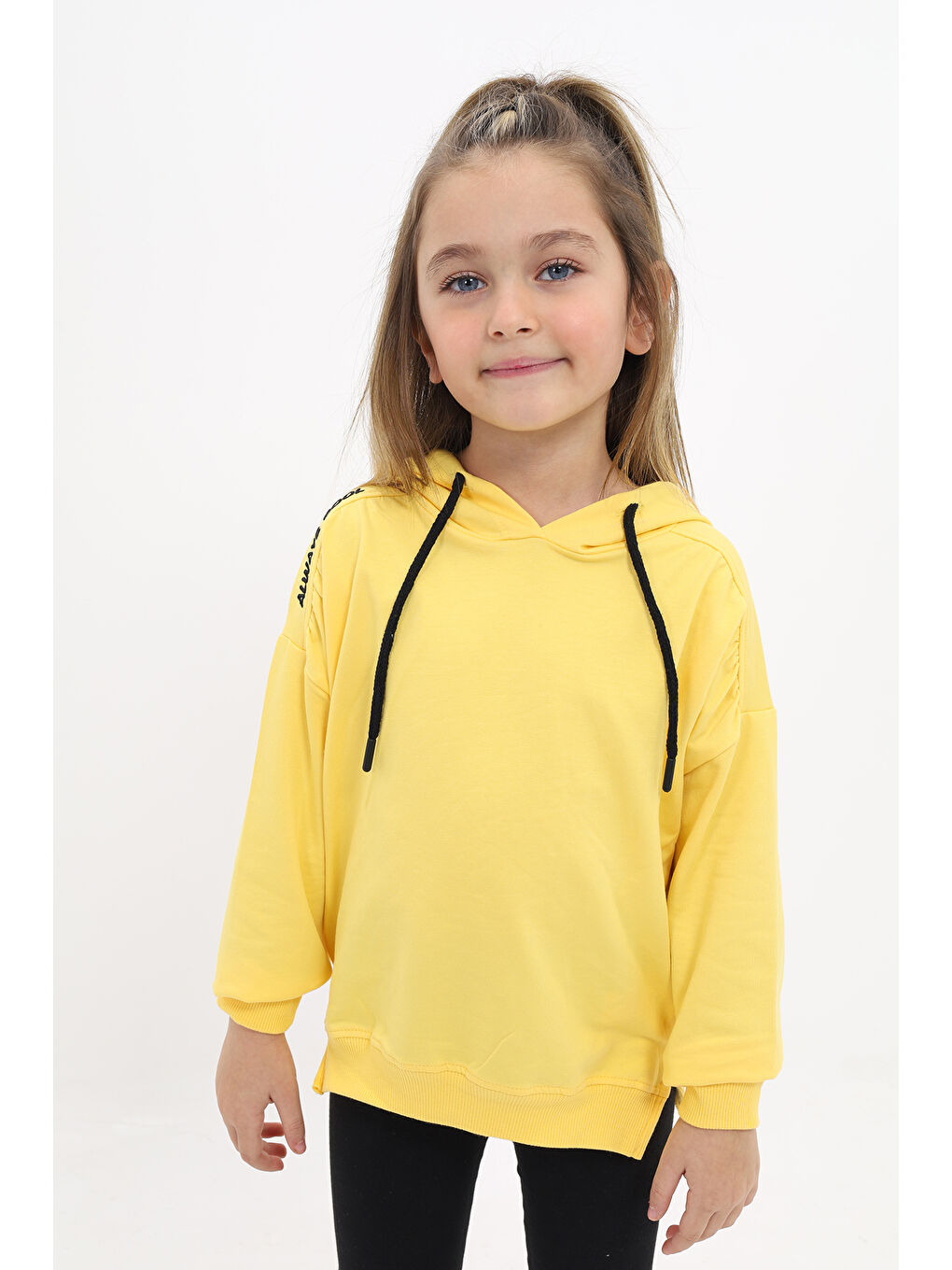 Sarı Kız Çocuk Nakışlı Sweatshirt