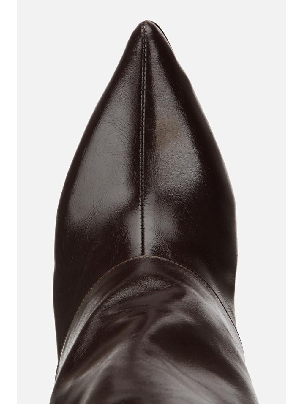 Kadın Rugan Kahverengi Pantolon Görünümlü Topuklu Bot-4