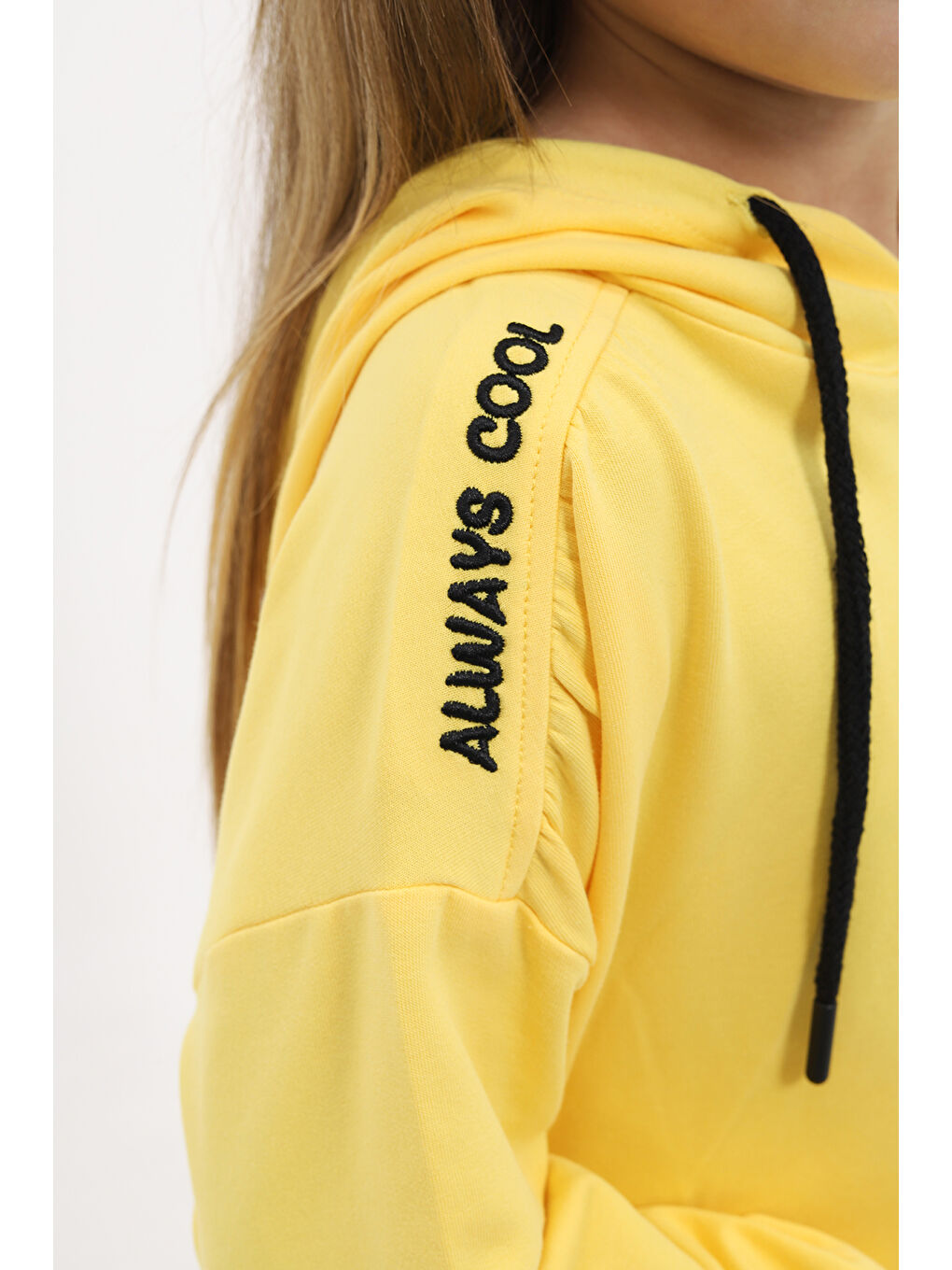 Sarı Kız Çocuk Nakışlı Sweatshirt-2