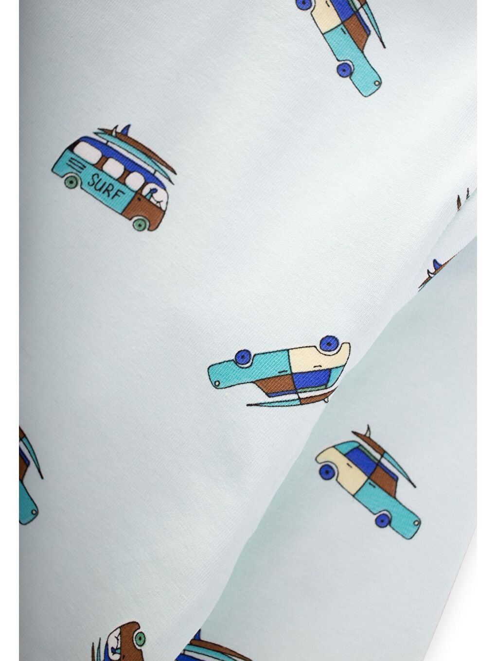 Desenli Mevsimlik Pijama Takım 1-7 Yaş Buz Mavisi-2