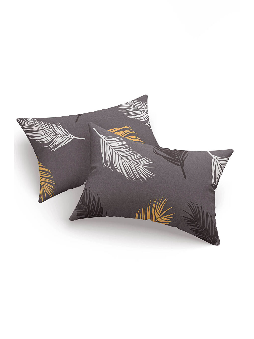 UPSTYLE Sari 2li Yastık Kılıfı Olivia 50x70 cm Altın-Gri