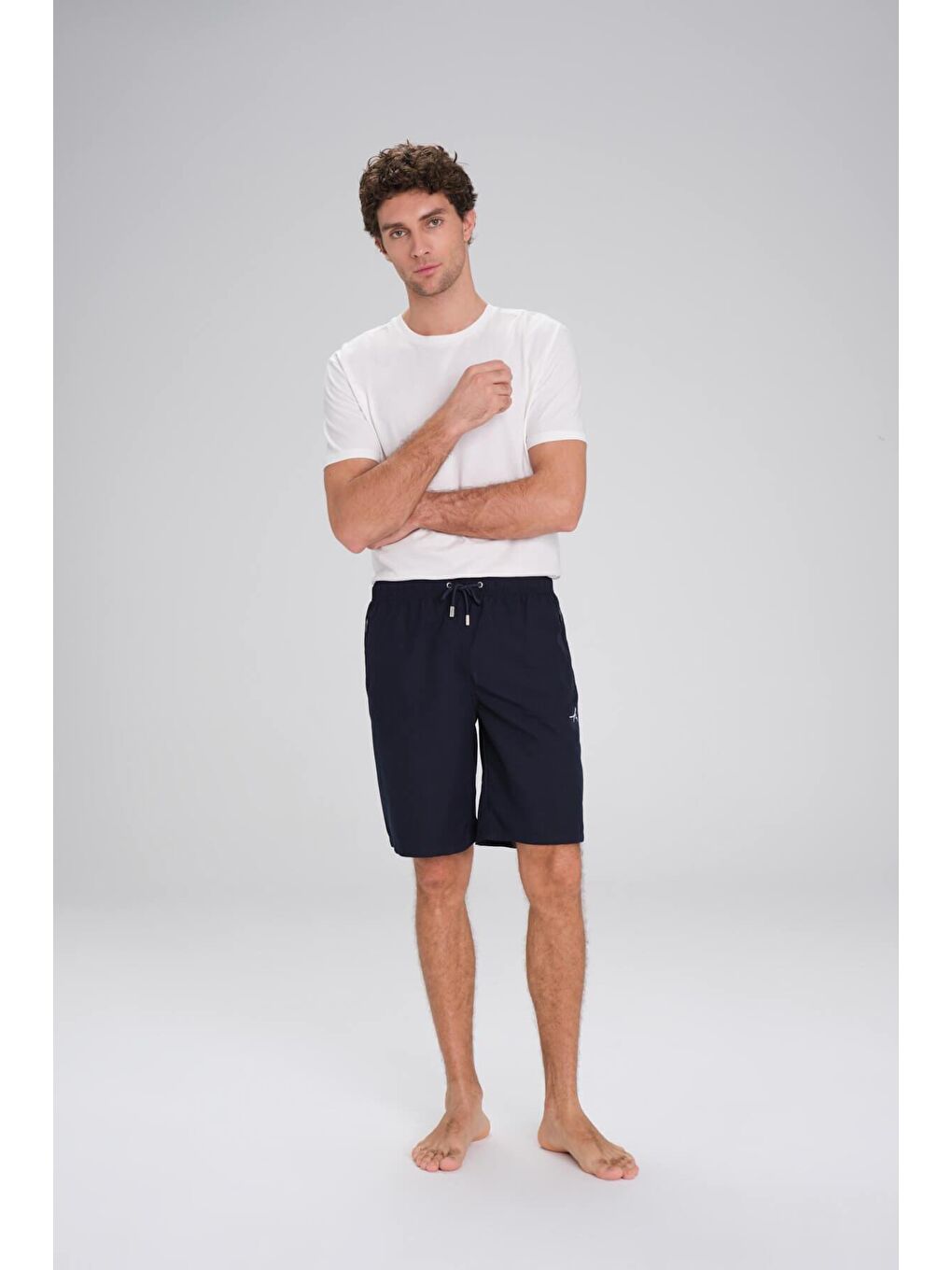 Lacivert Kısa Erkek Havuz Ve Deniz Şortu 2427-2
