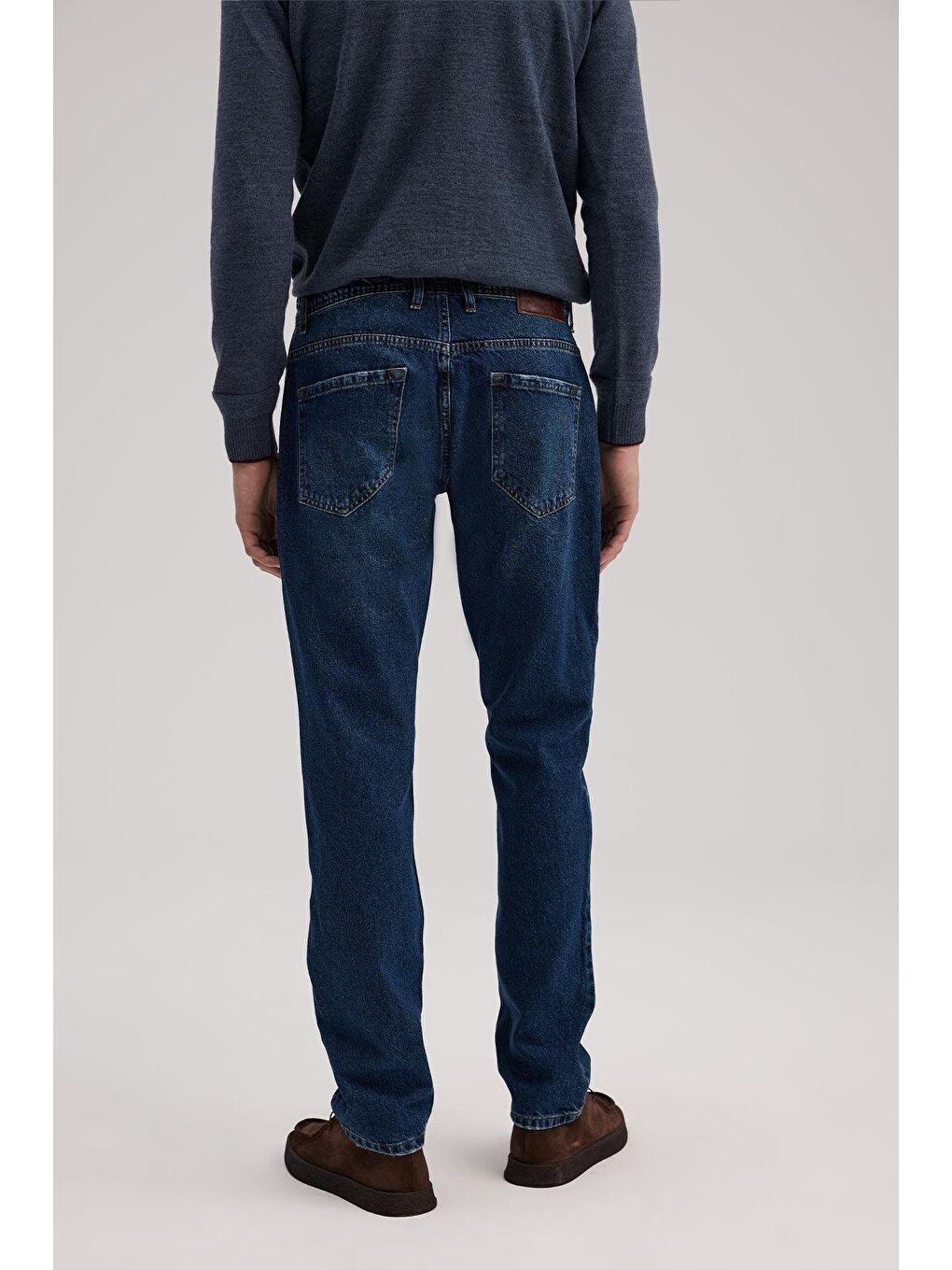 Lacivert Slim Fit %100 Pamuk 5 Cep Jean Pantolon-3