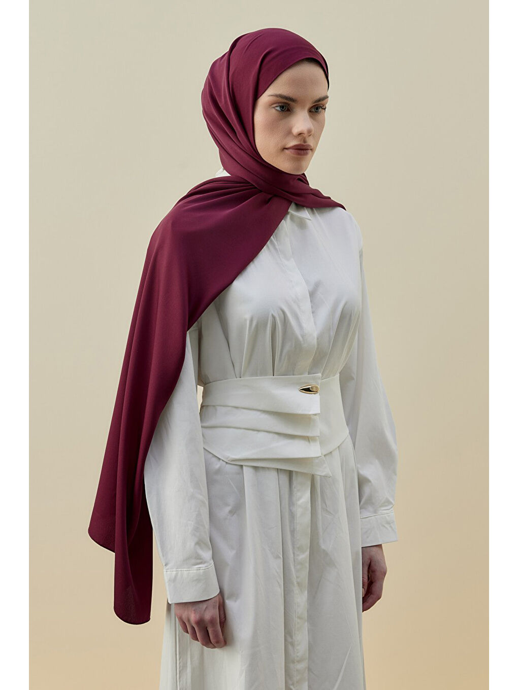 Vintage Kadın Şal 2616 Bordo-2