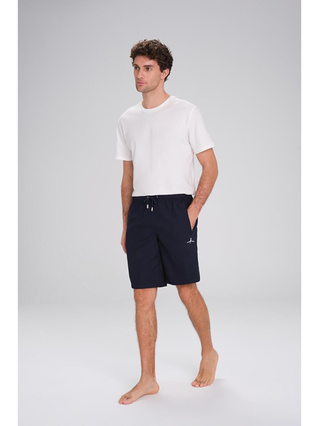 Lacivert Kısa Erkek Havuz Ve Deniz Şortu 2427-4
