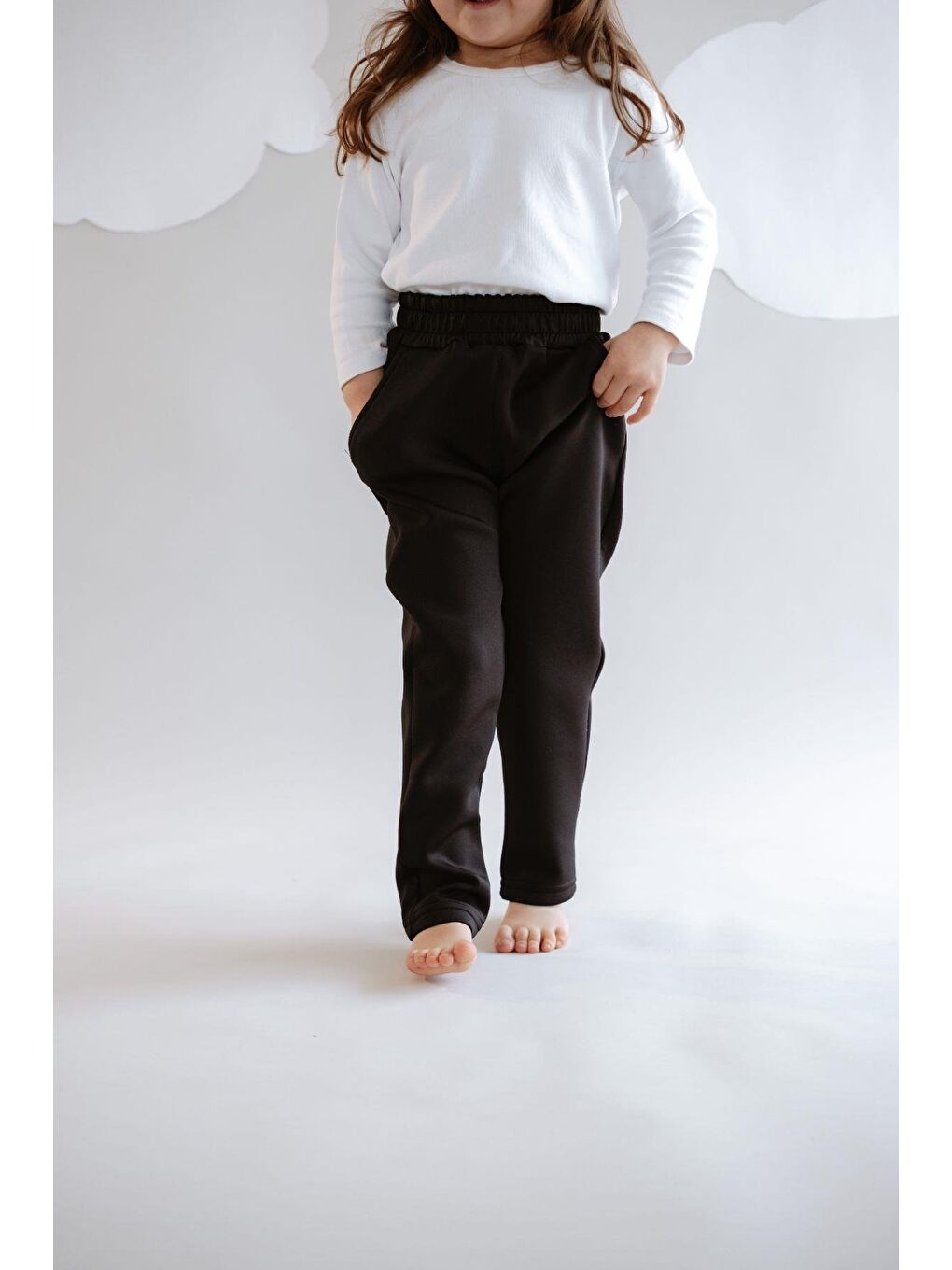 Kız Çocuk Düz Paça Eşofman Altı 870 Siyah-2