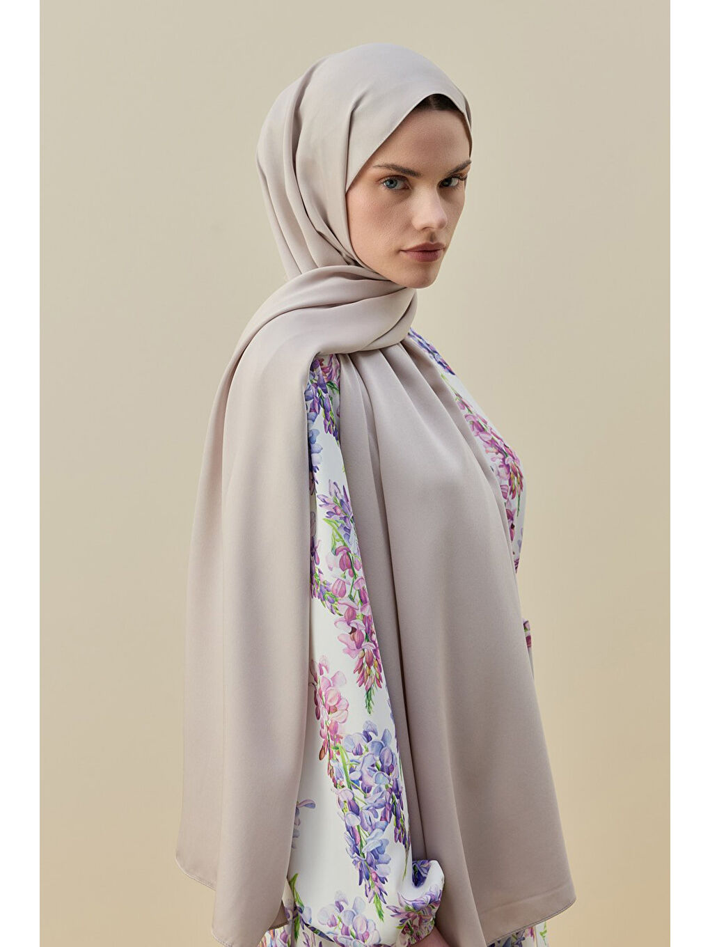 Vintage Kadın Şal 2616 Bej-1