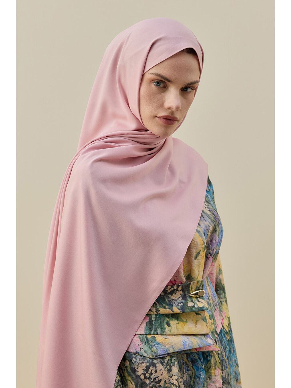 Pembe Vintage Kadın Şal 2616 Pudra-2