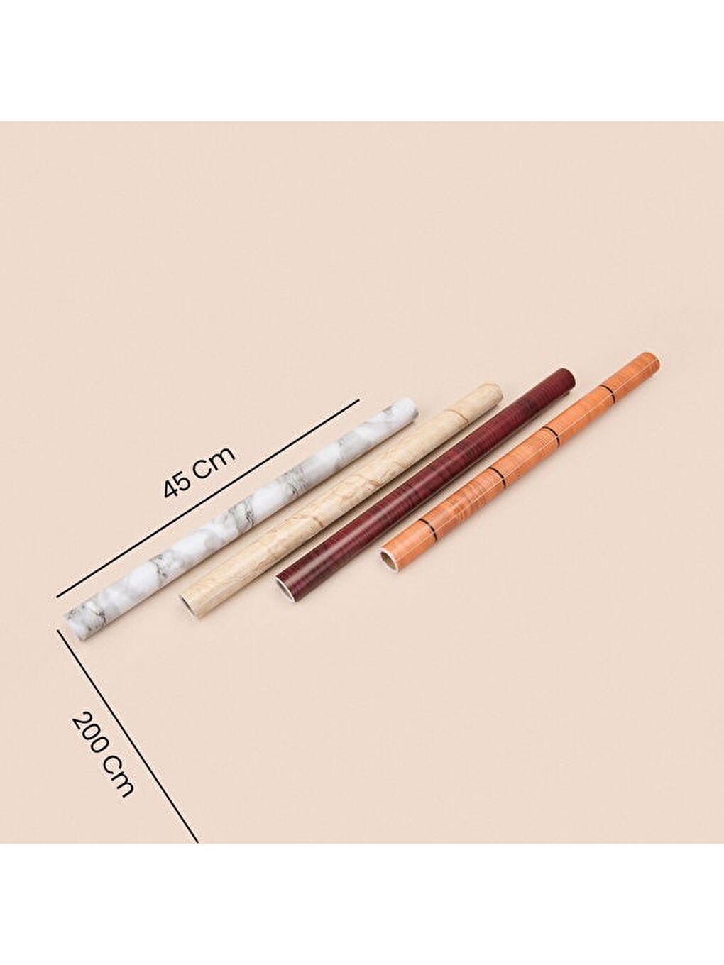 Karışık Ahşap Temalı Yapışkanlı Raf Örtüsü - Asorti - 45x200 cm-5