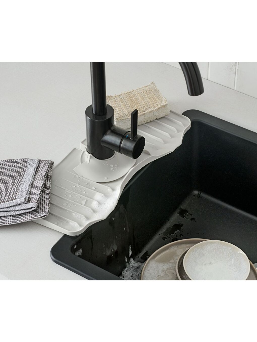 Gri Silikon Musluk Matı