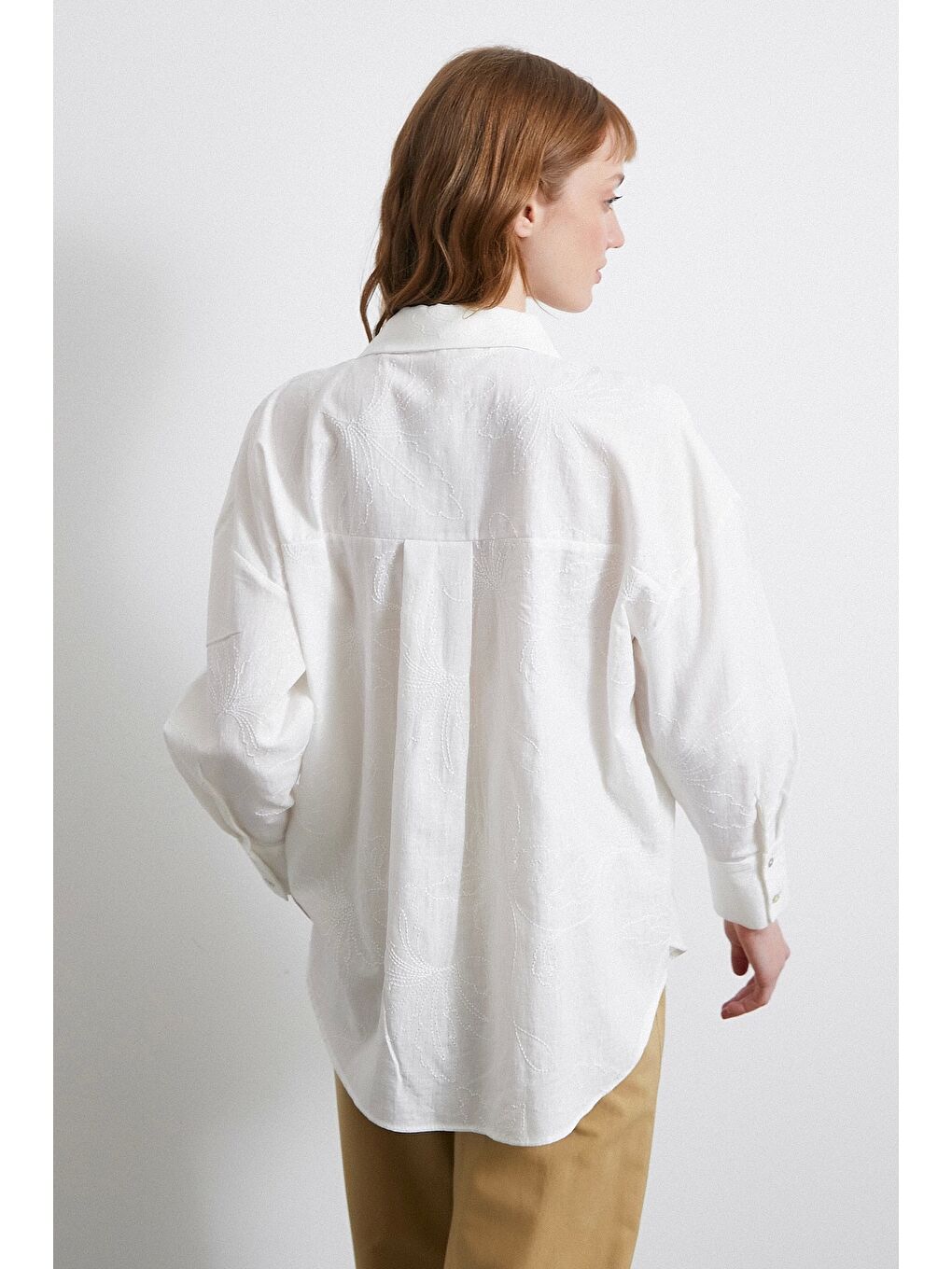 Brodeli Gömlek Ekru-2