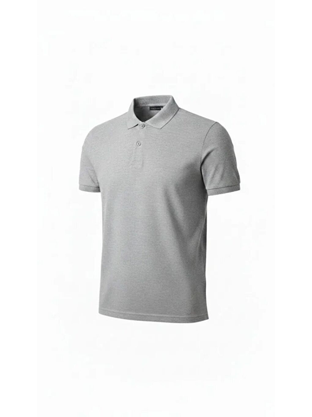 Gri Erkek Pike Kumaş Düğmeli Yaka Regular Fit Günlük Kısa Kol Tişört