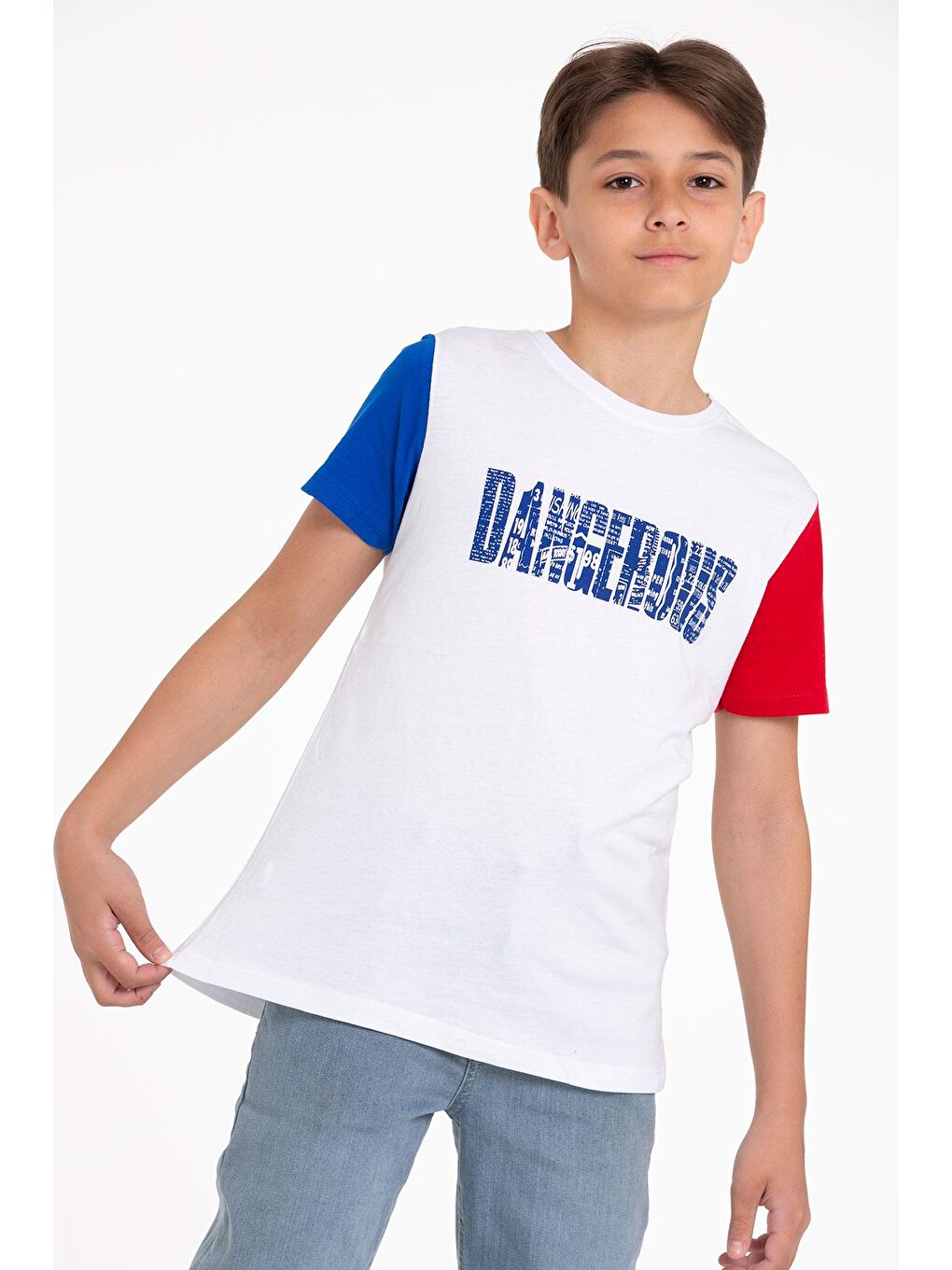 Kısa Kol Beyaz Renk Erkek Çocuk Tshirt-1