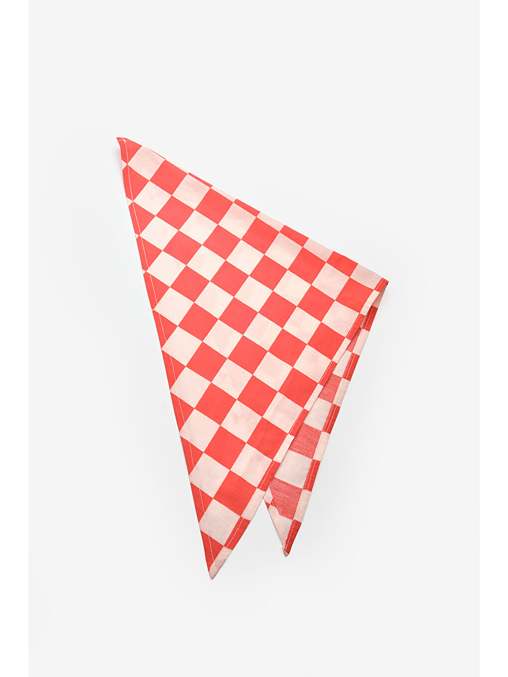 Kırmızı Dama Desenli Çocuk Üçgen Fular-1