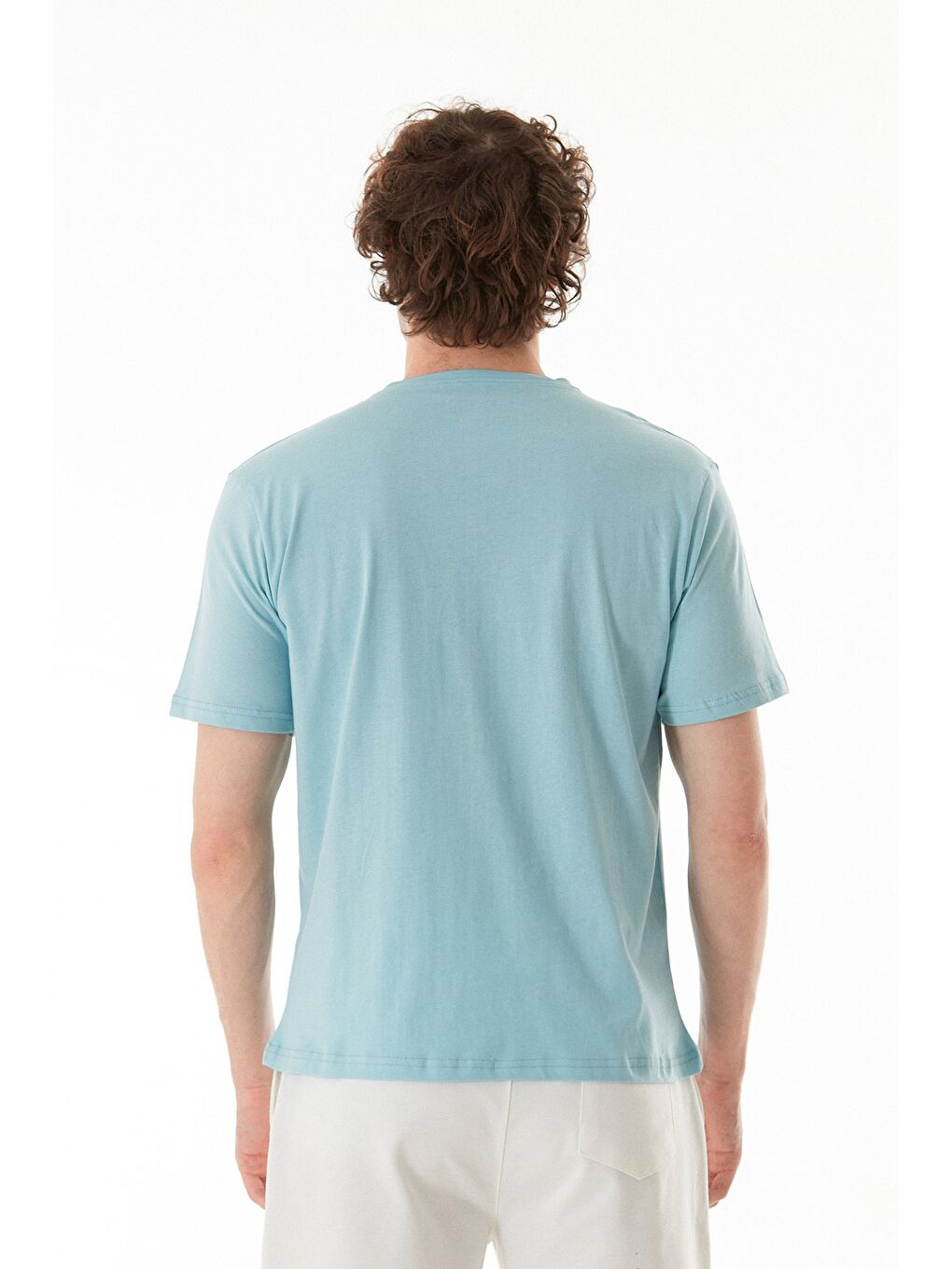 Mavi Night Yazı Baskılı Bisiklet Yaka Tişört-3