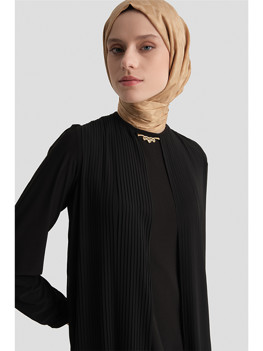 Pliseli Elbise Siyah