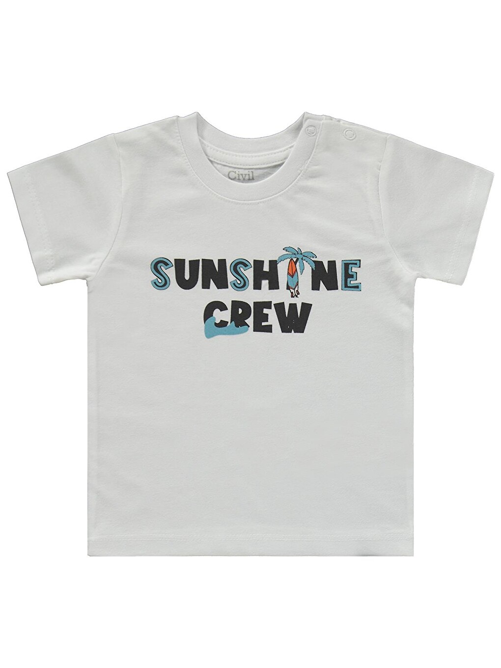 Baby Sunshine Crew Baskılı 6-18 Ay Takım - Beyaz-1