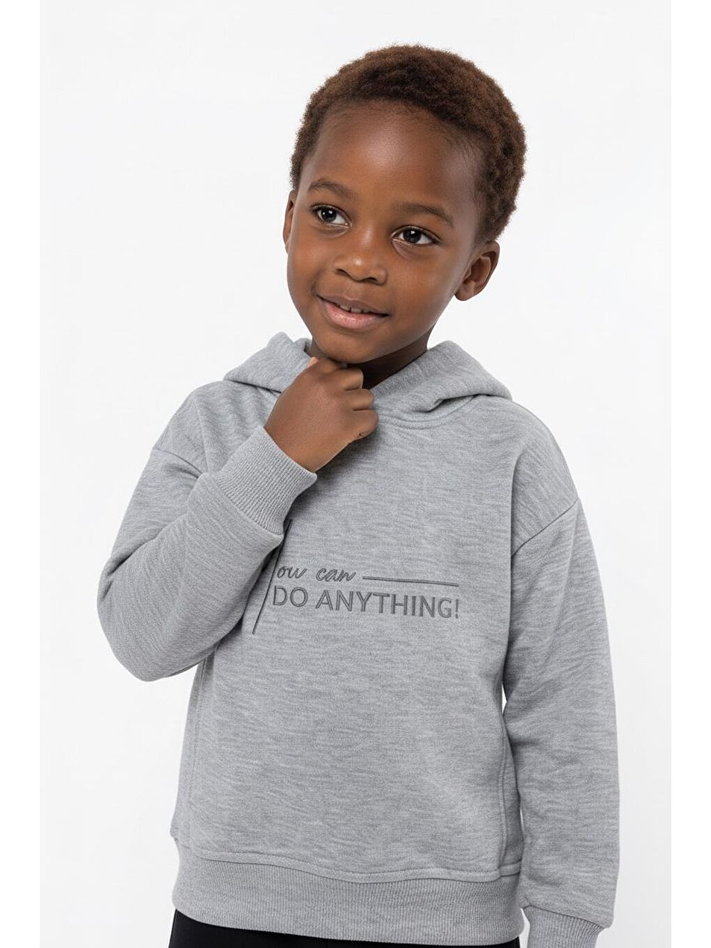 Gri Kapüşonlu Kuplu Sweat-4