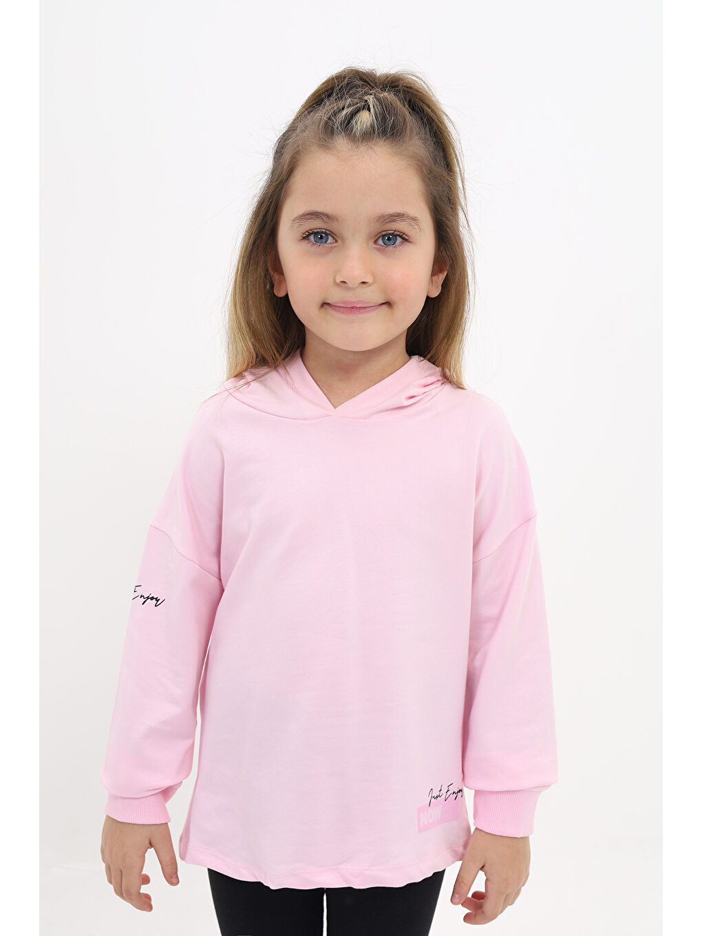 Pembe Kız Çocuk Baskılı Sweatshirt