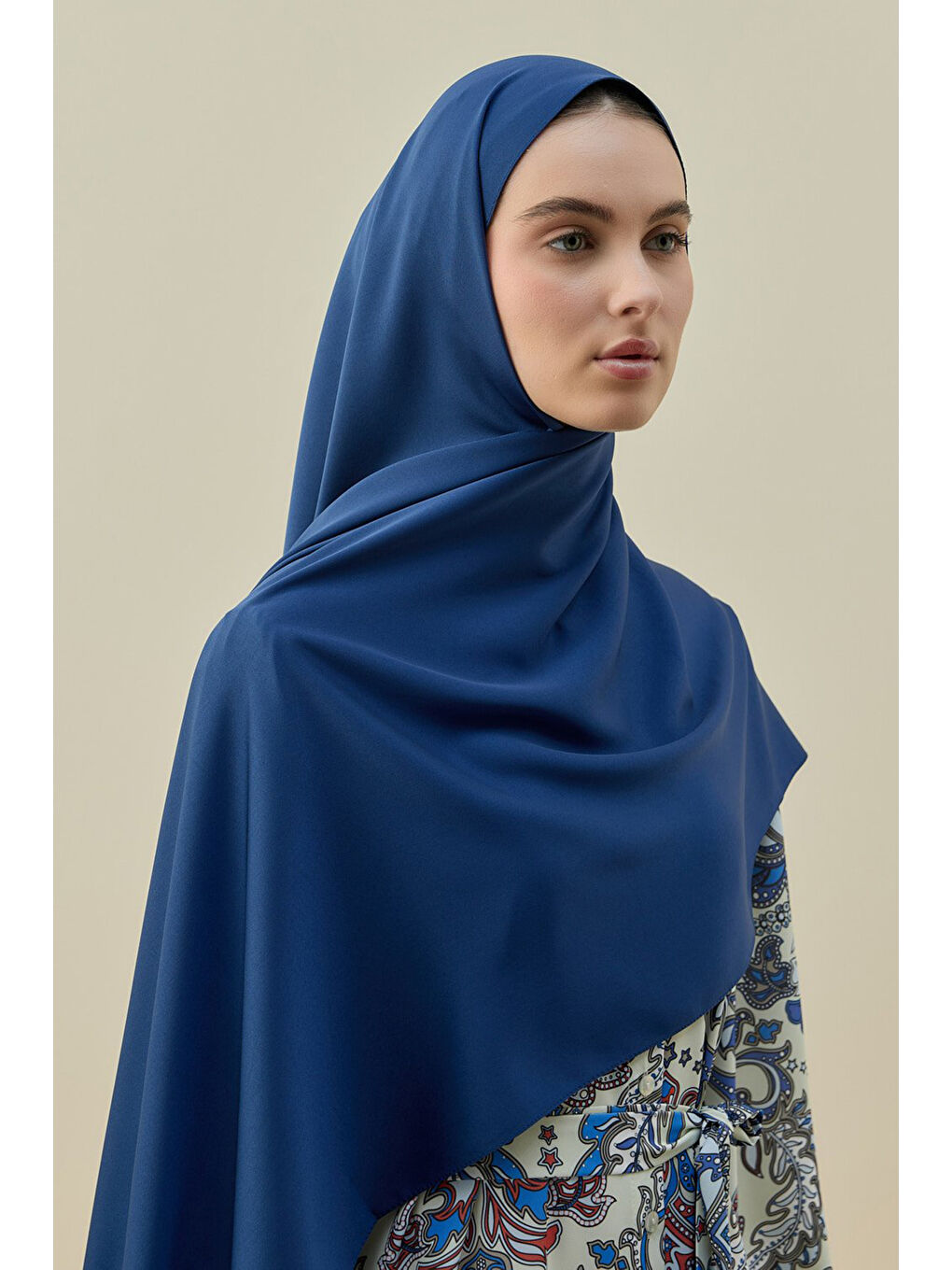 Vintage Kadın Şal 2616 Lacivert-1