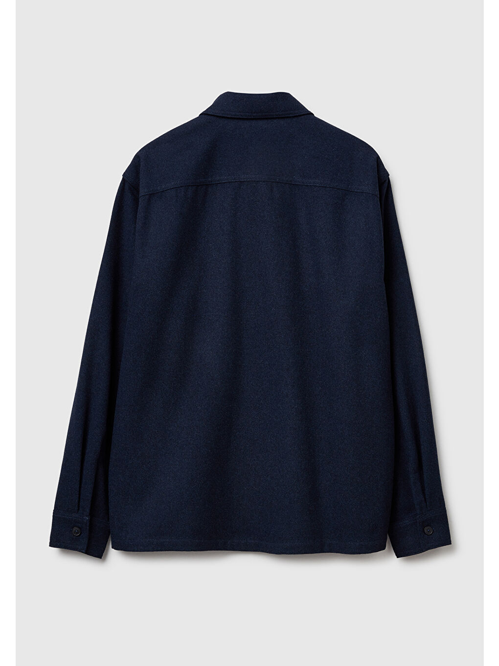 Erkek Siyah Yün ve Viskoz Karışımlı Cep Detaylı Düğmeli Gömlek-3