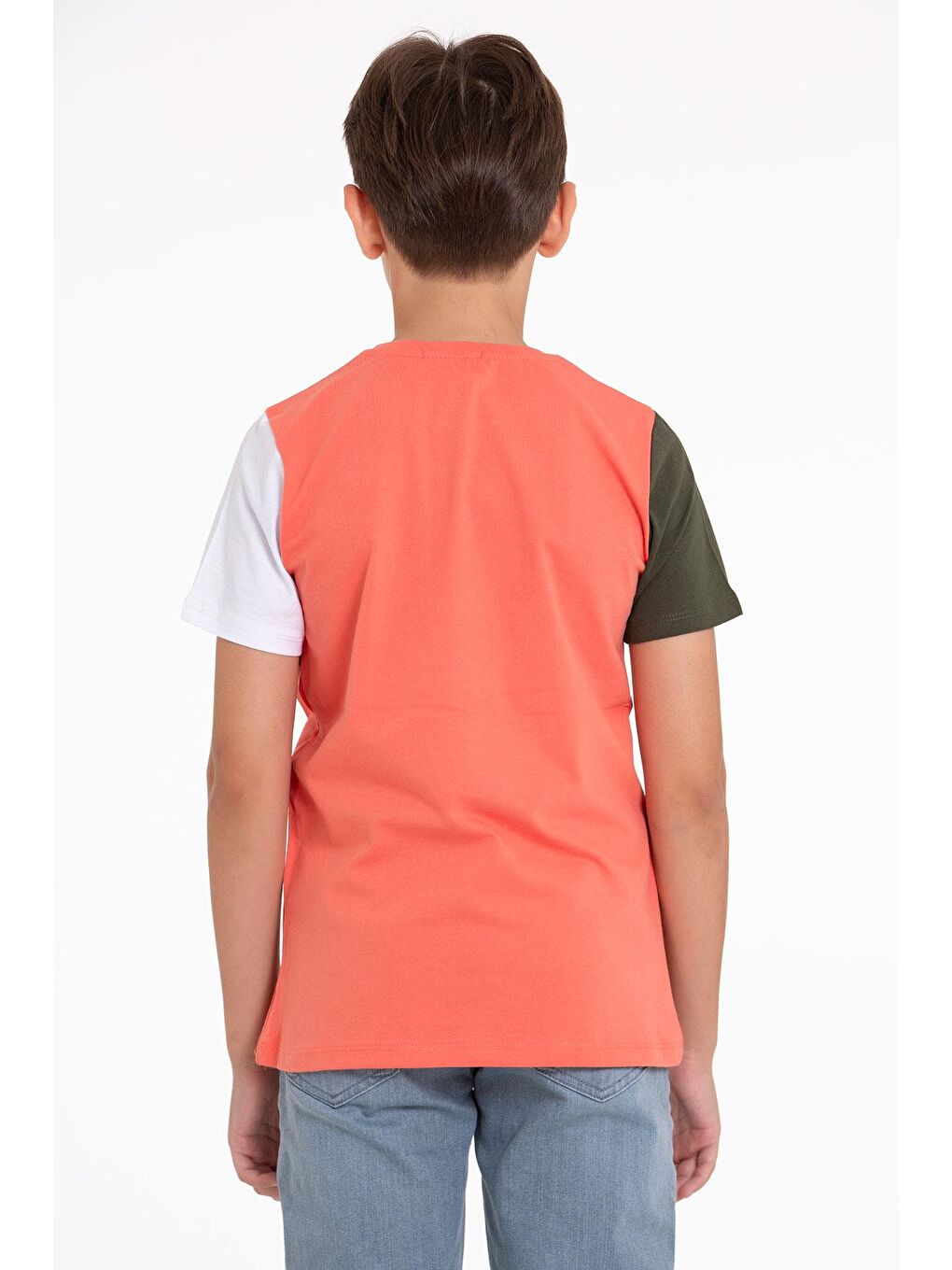 Kahverengi Kısa Kol Taba Renk Erkek Çocuk Tshirt-2