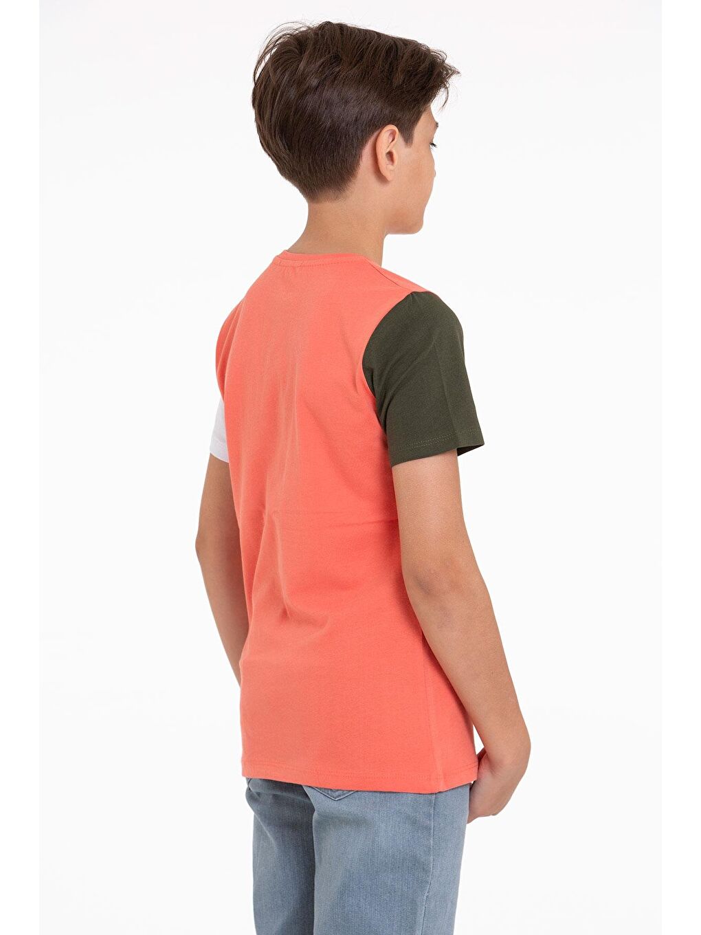 Kahverengi Kısa Kol Taba Renk Erkek Çocuk Tshirt-3