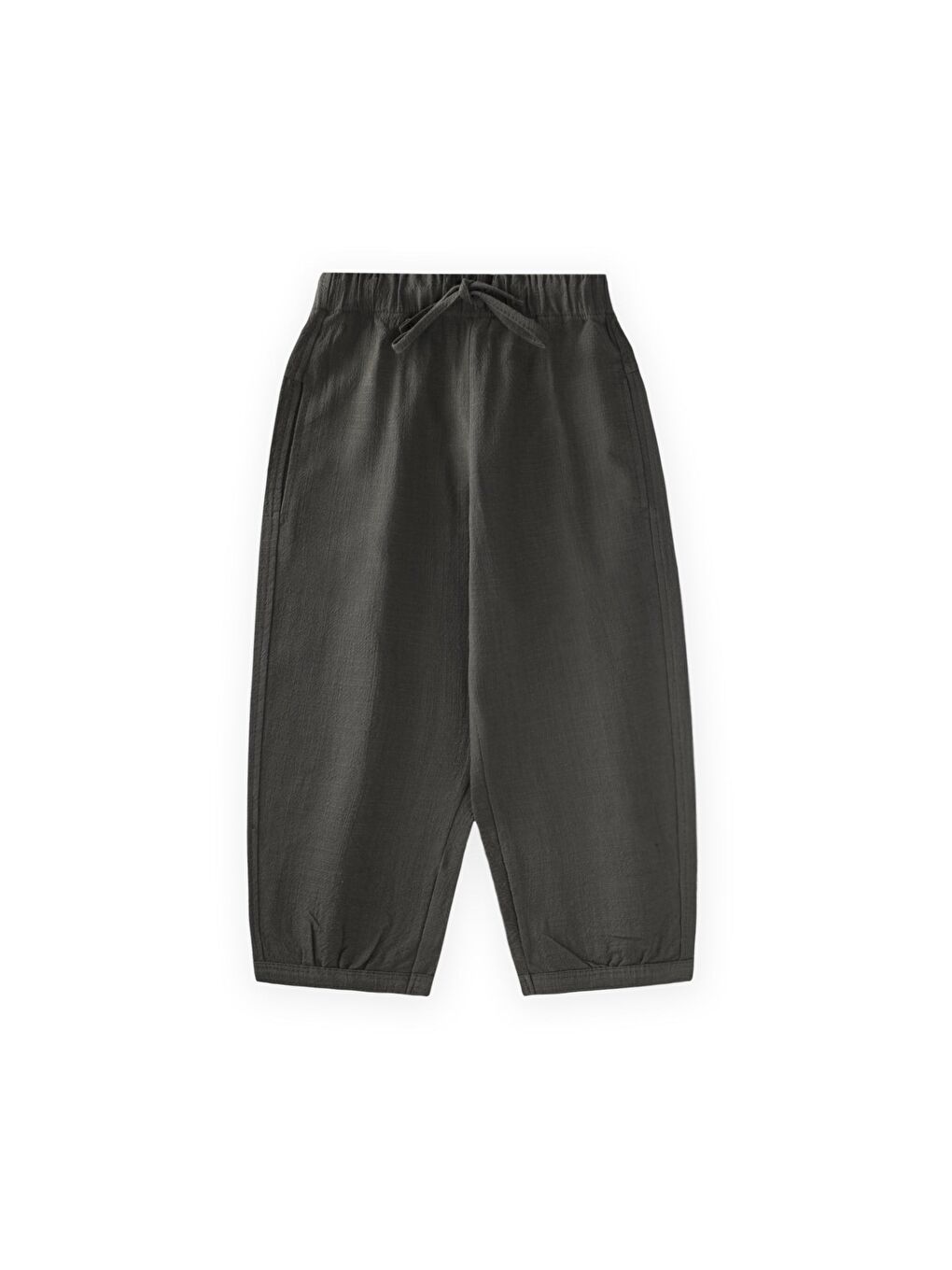 Keten Boyfriend Pantolon 2-10 Yaş Siyah