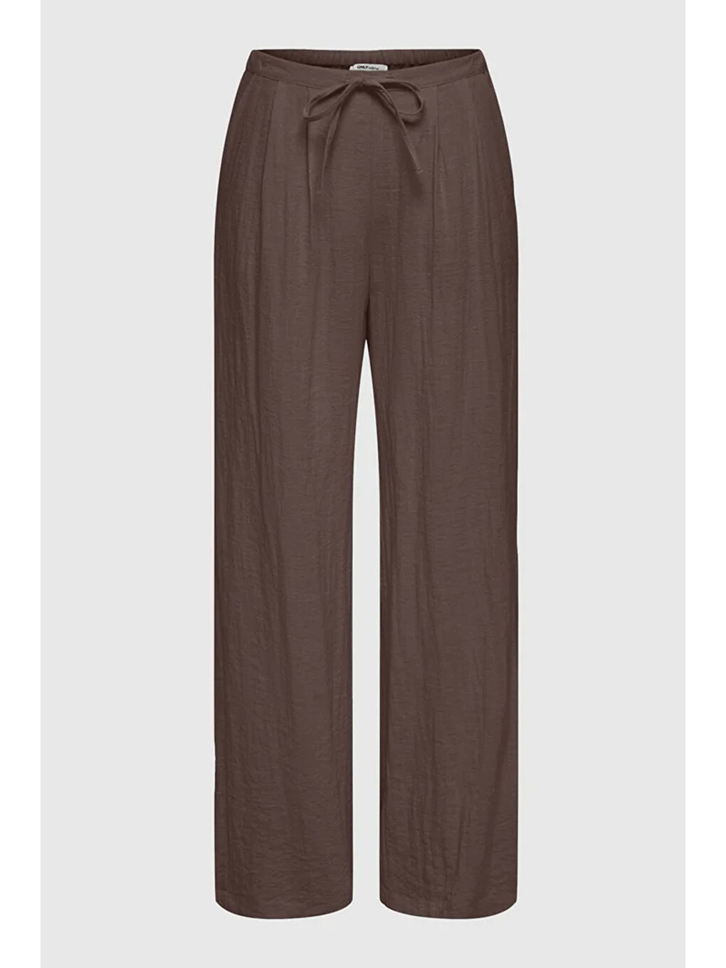 Kahverengi Onlmadeli Regular Fit Yüksek Bel Bağlamalı Pantolon 15371523