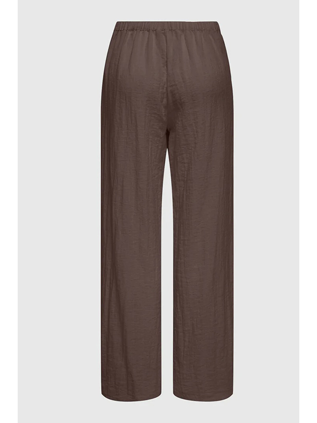 Kahverengi Onlmadeli Regular Fit Yüksek Bel Bağlamalı Pantolon 15371523-1
