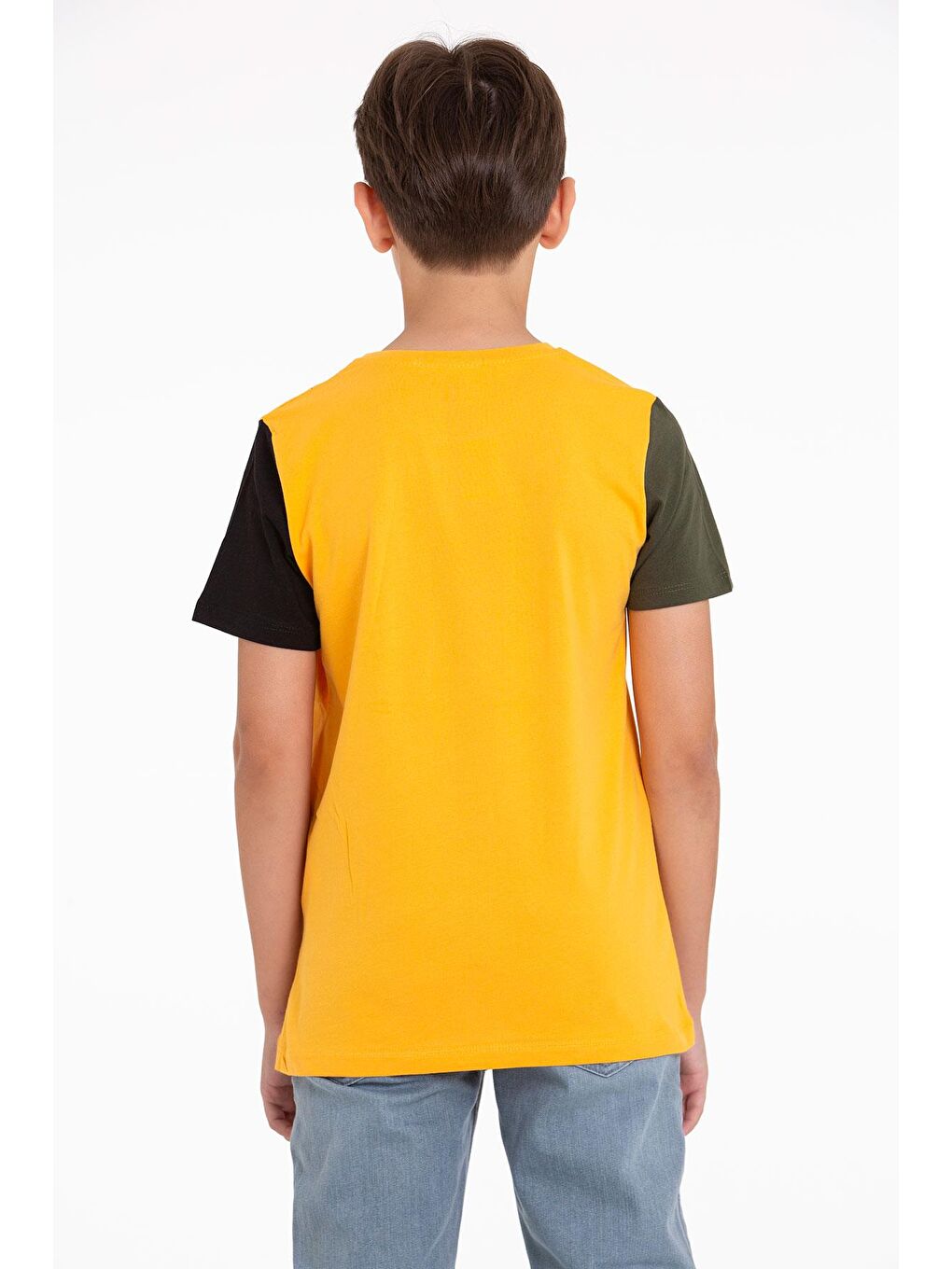 Sarı Kısa Kol Hardal Renk Erkek Çocuk Tshirt-2