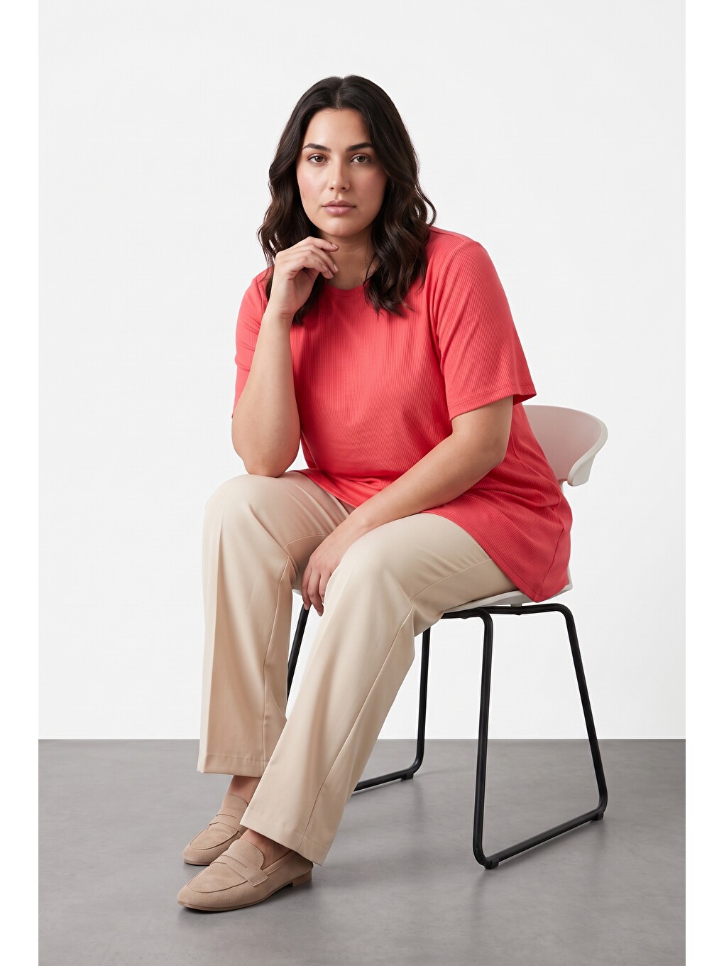 Kırmızı Fitilli Kumaş Eteği Bollaşan T-shirt-1