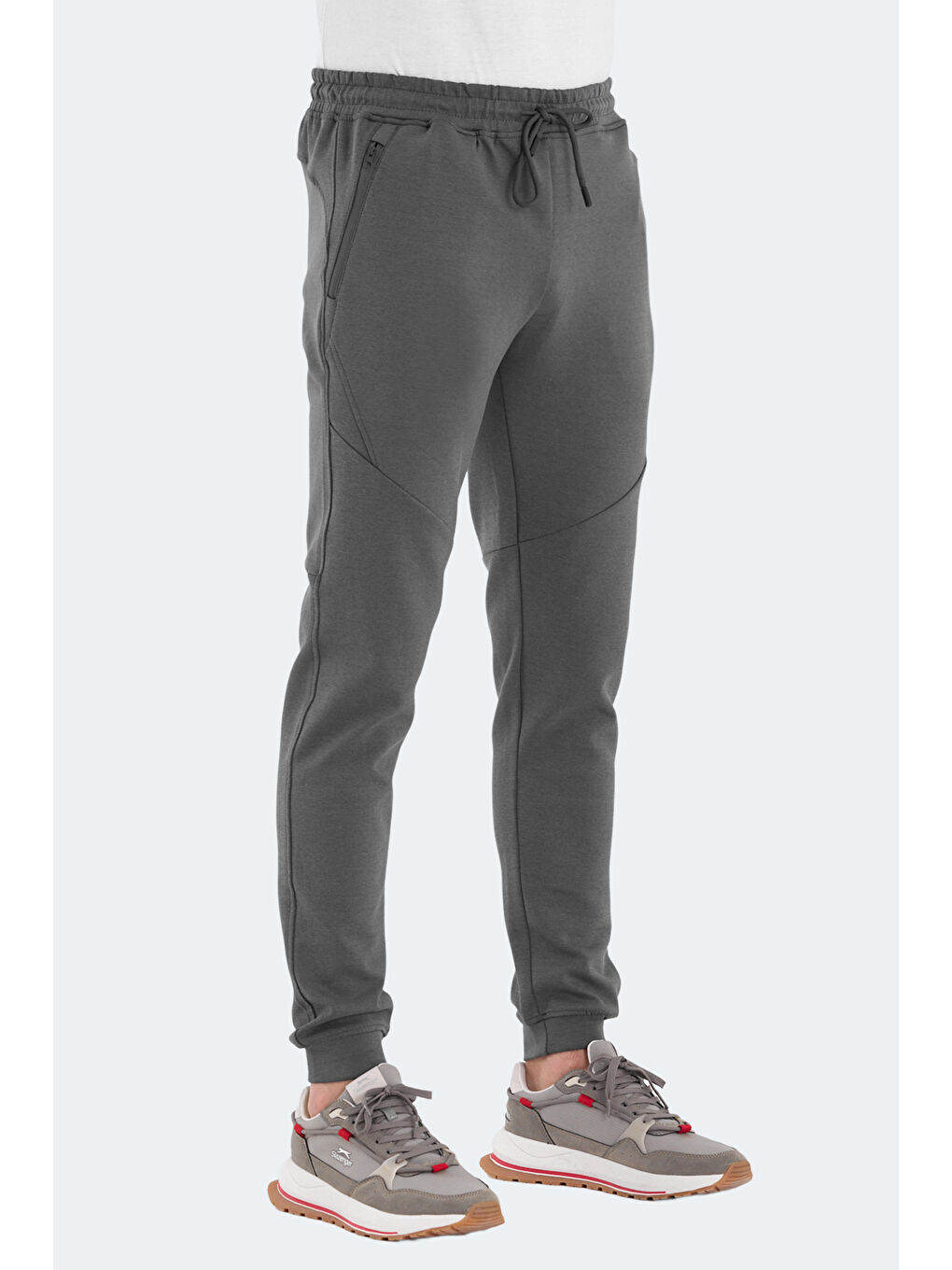 Karışık VENOM 2 Lİ SET Erkek Fermuar Cepli Dar Paça Siyah - Koyu Gri Pantolon-5